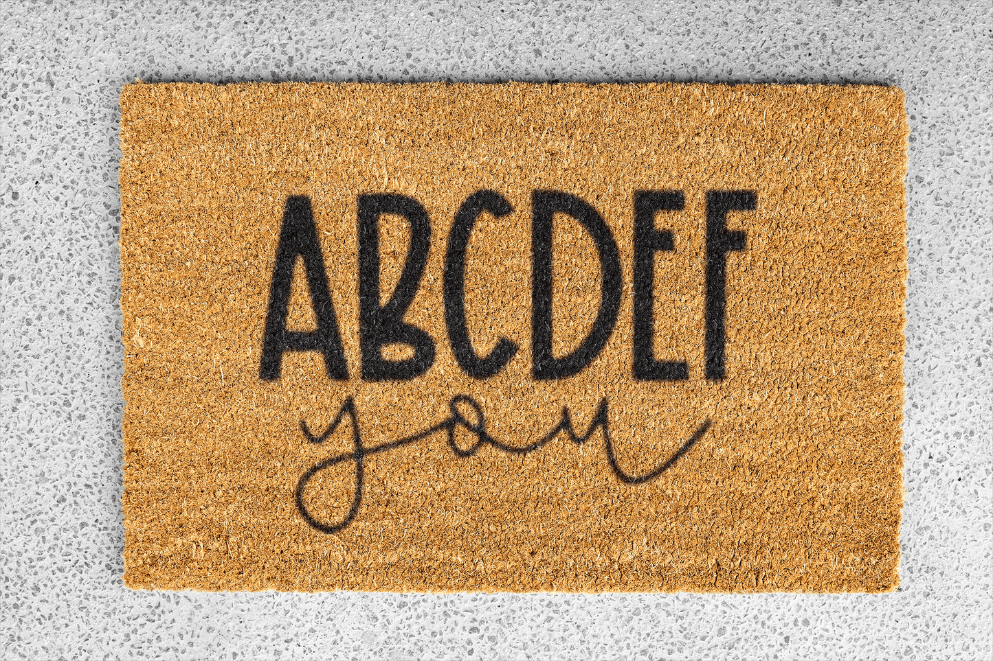 Personalized coir doormat handmade by Matnifique.