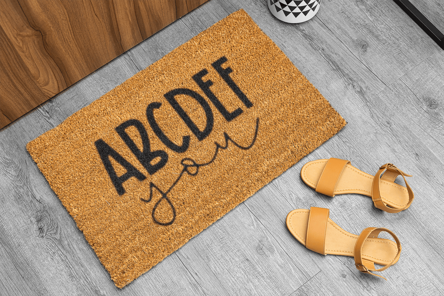 Personalized coir doormat handmade by Matnifique.