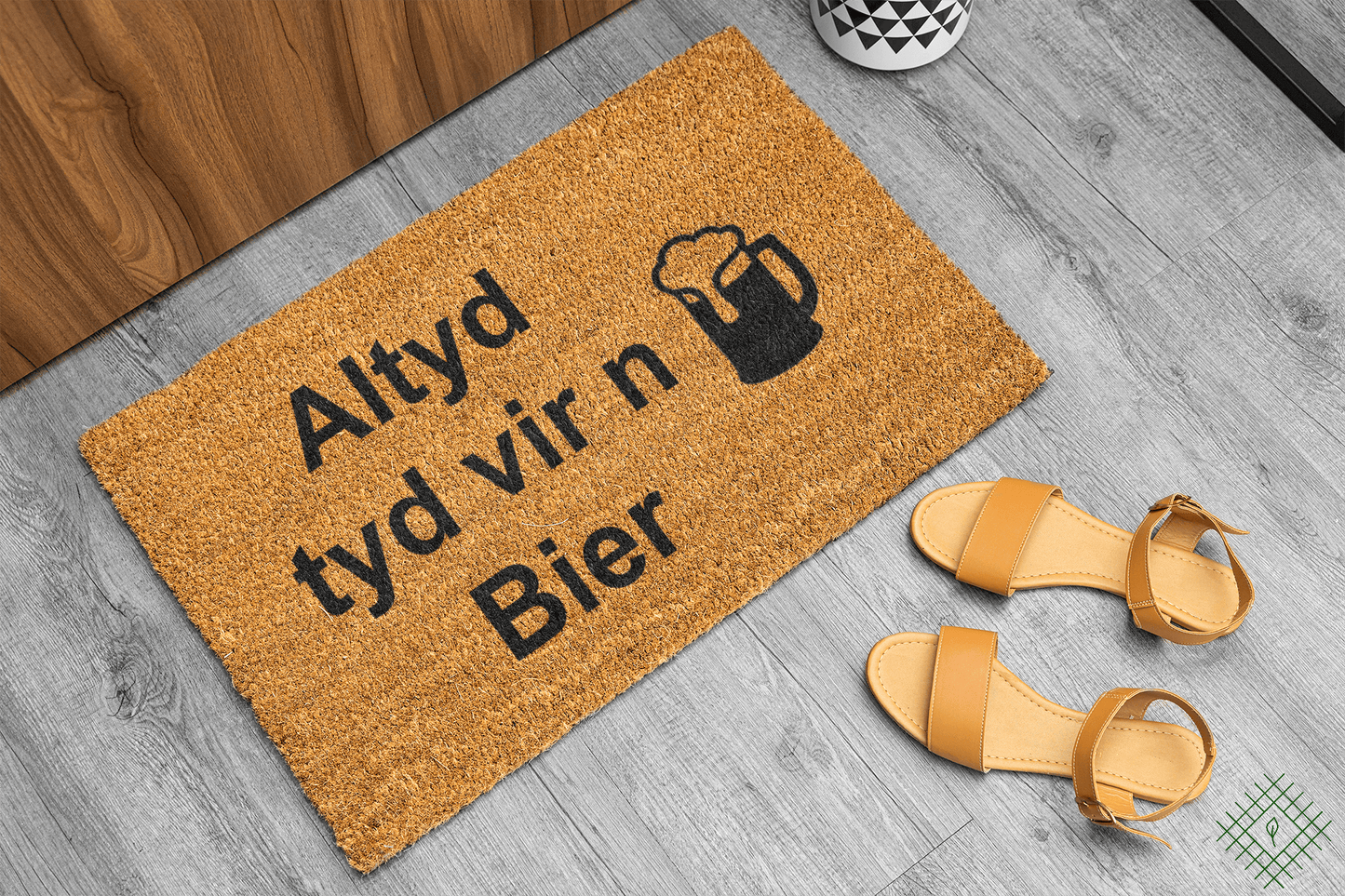 Personalized coir doormat handmade by Matnifique.