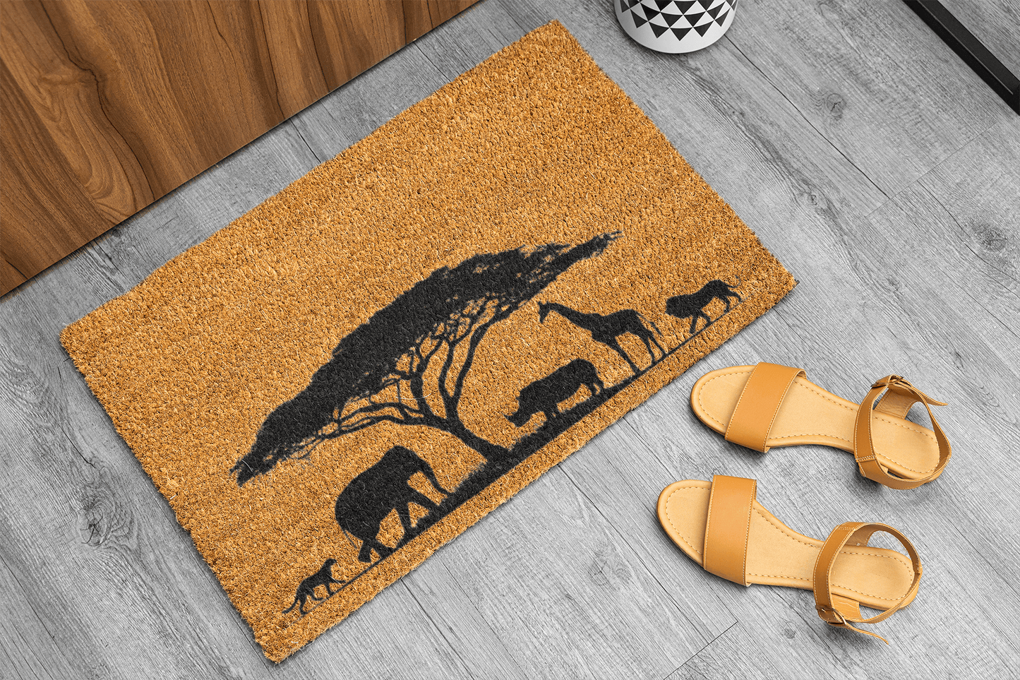 Personalized coir doormat handmade by Matnifique.