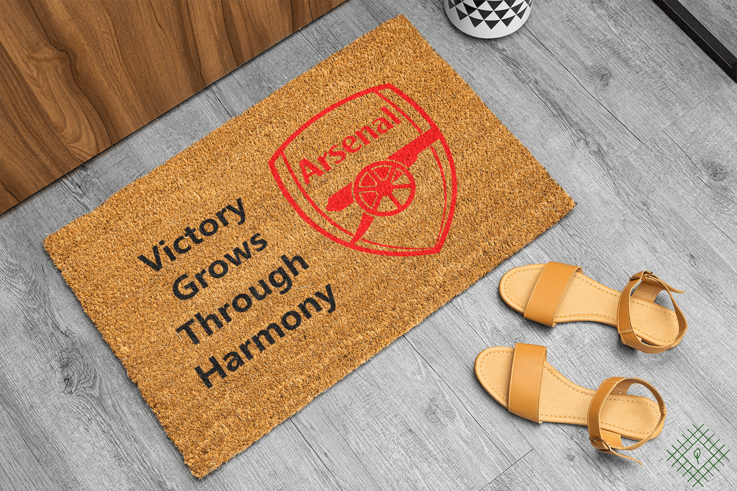 Personalized coir doormat handmade by Matnifique.