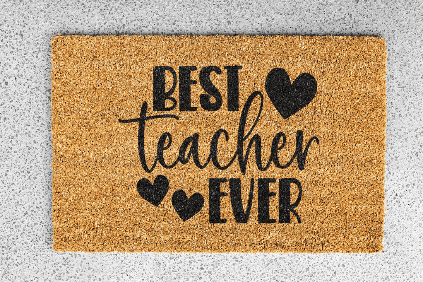 Personalized coir doormat handmade by Matnifique.
