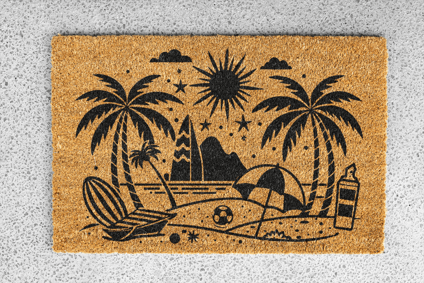 Personalized coir doormat handmade by Matnifique.