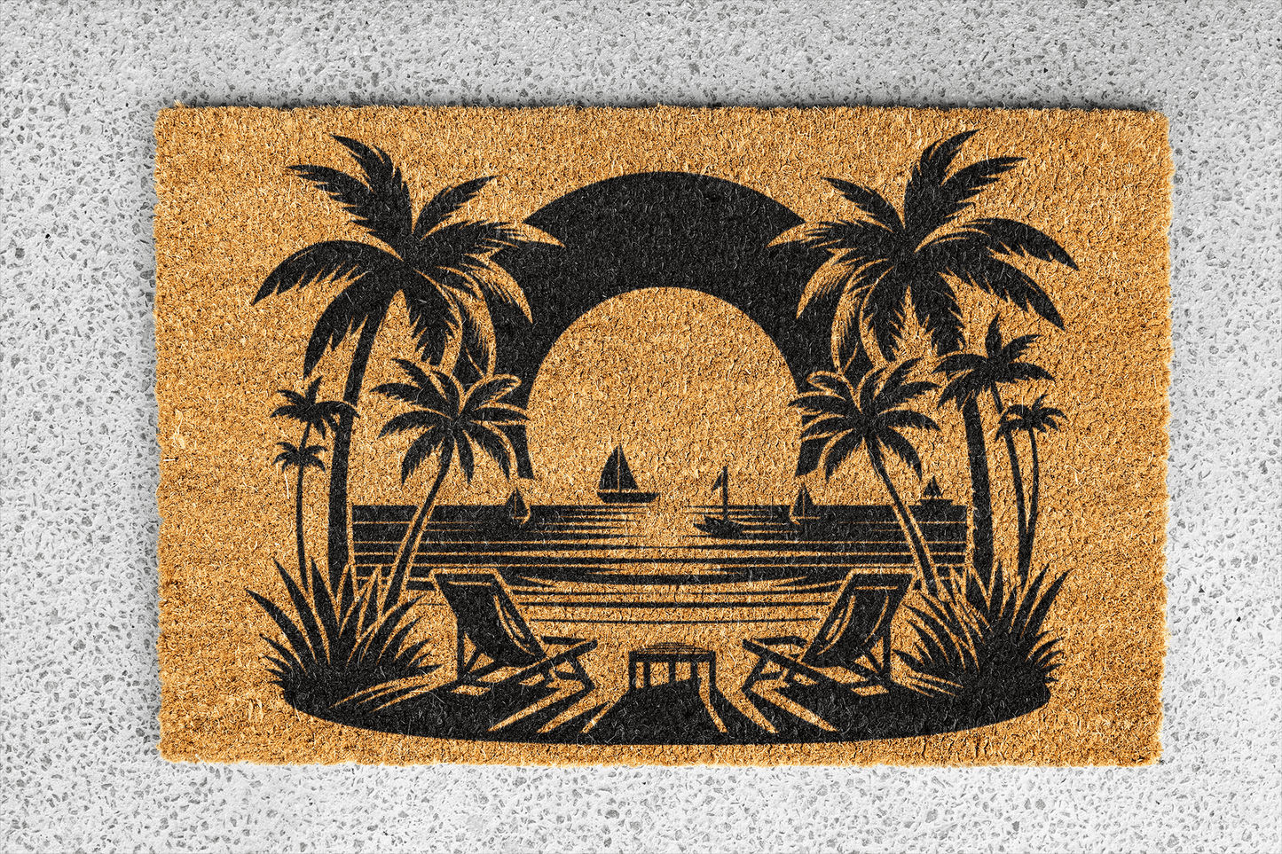 Personalized coir doormat handmade by Matnifique.