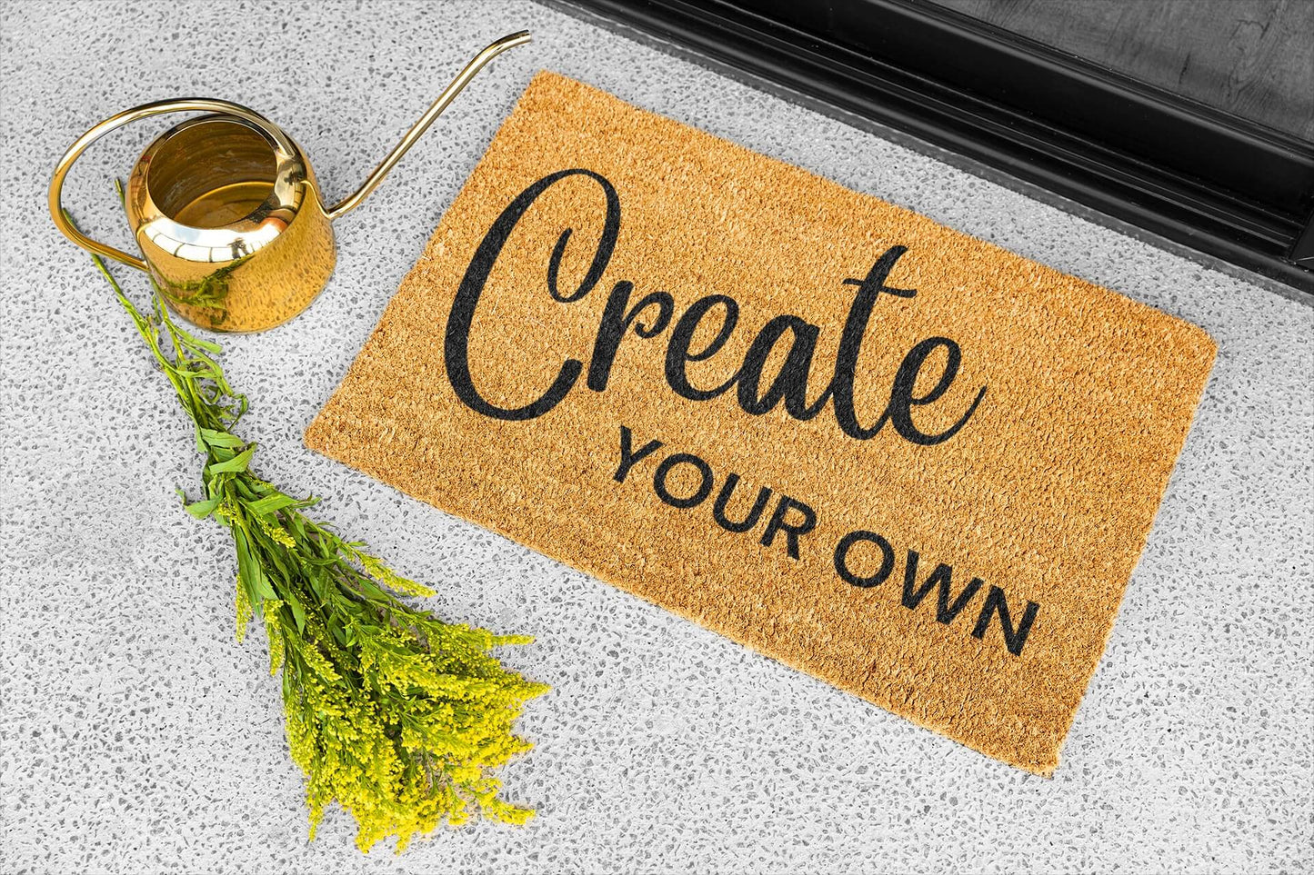 Personalized coir doormat handmade by Matnifique.