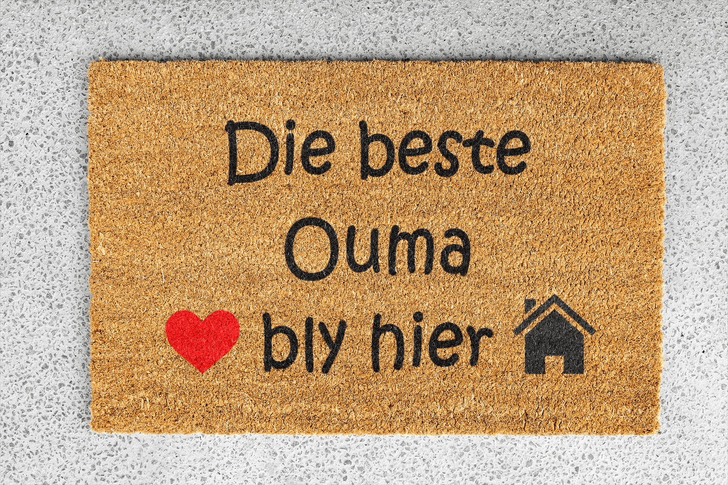 Personalized coir doormat handmade by Matnifique.