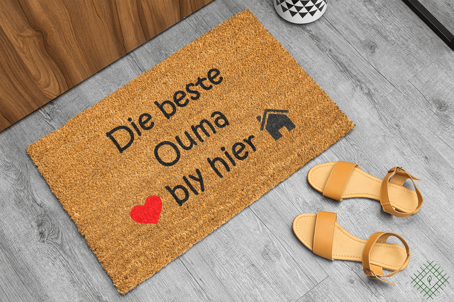 Personalized coir doormat handmade by Matnifique.