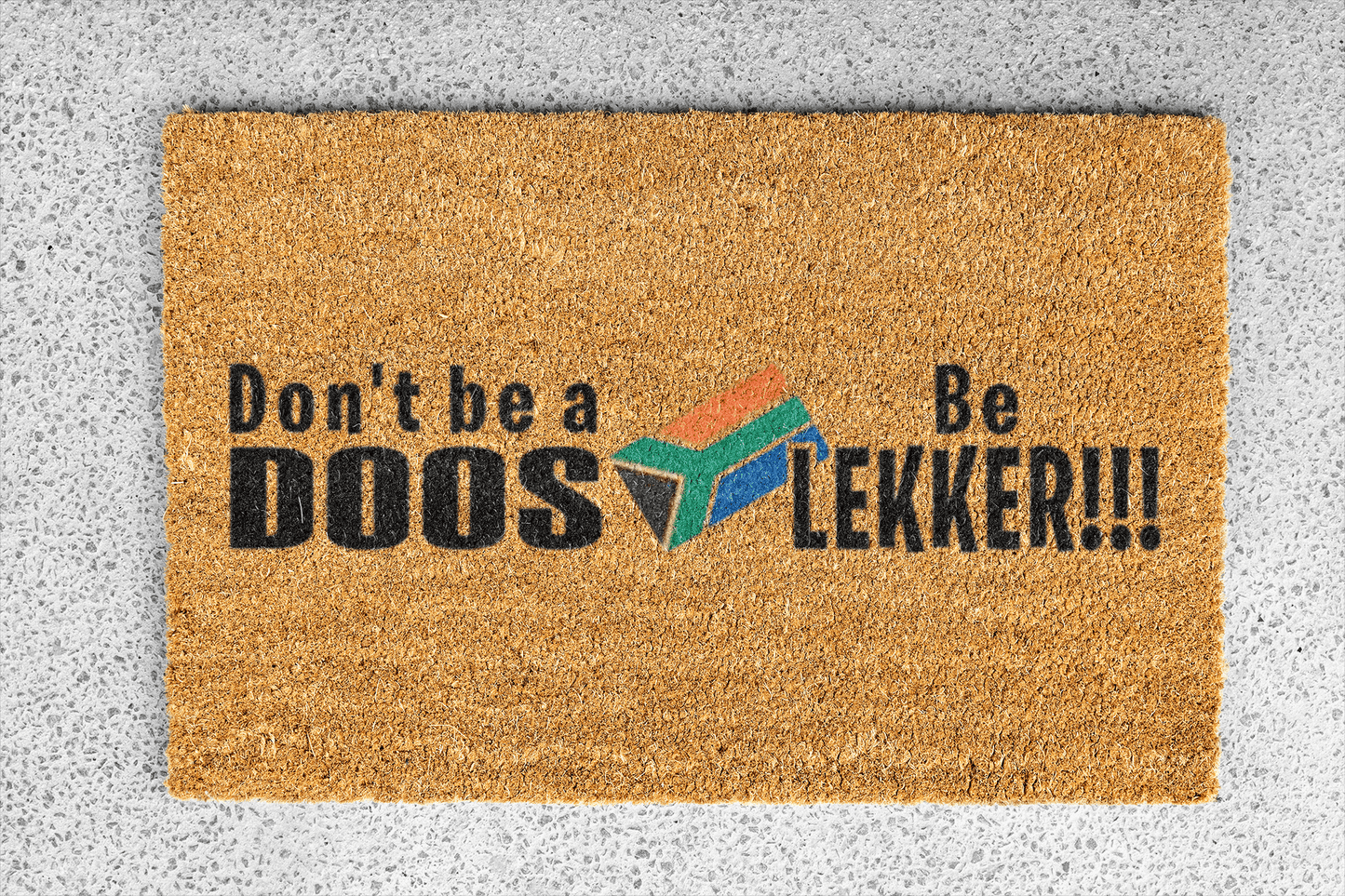 Personalized coir doormat handmade by Matnifique.