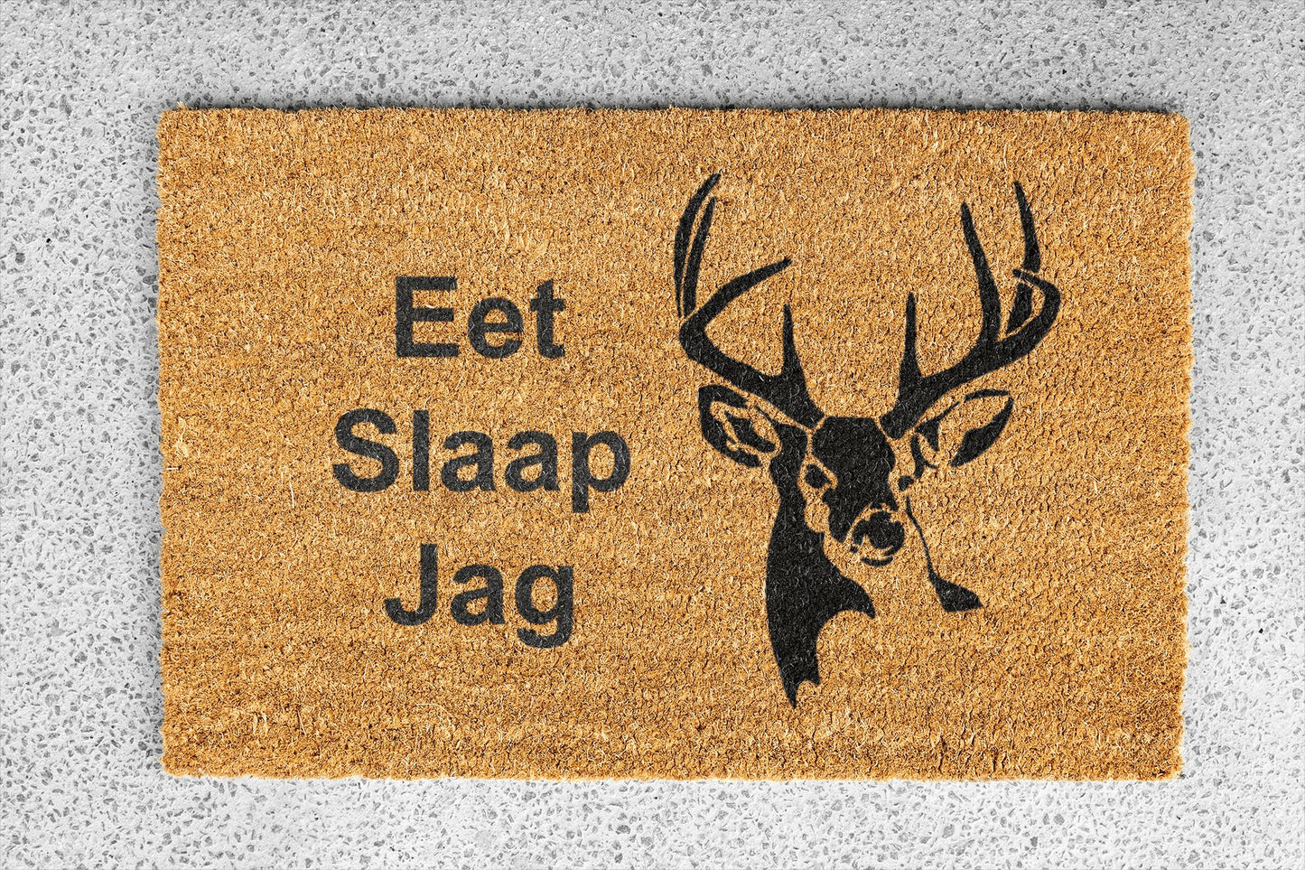 Personalized coir doormat handmade by Matnifique.