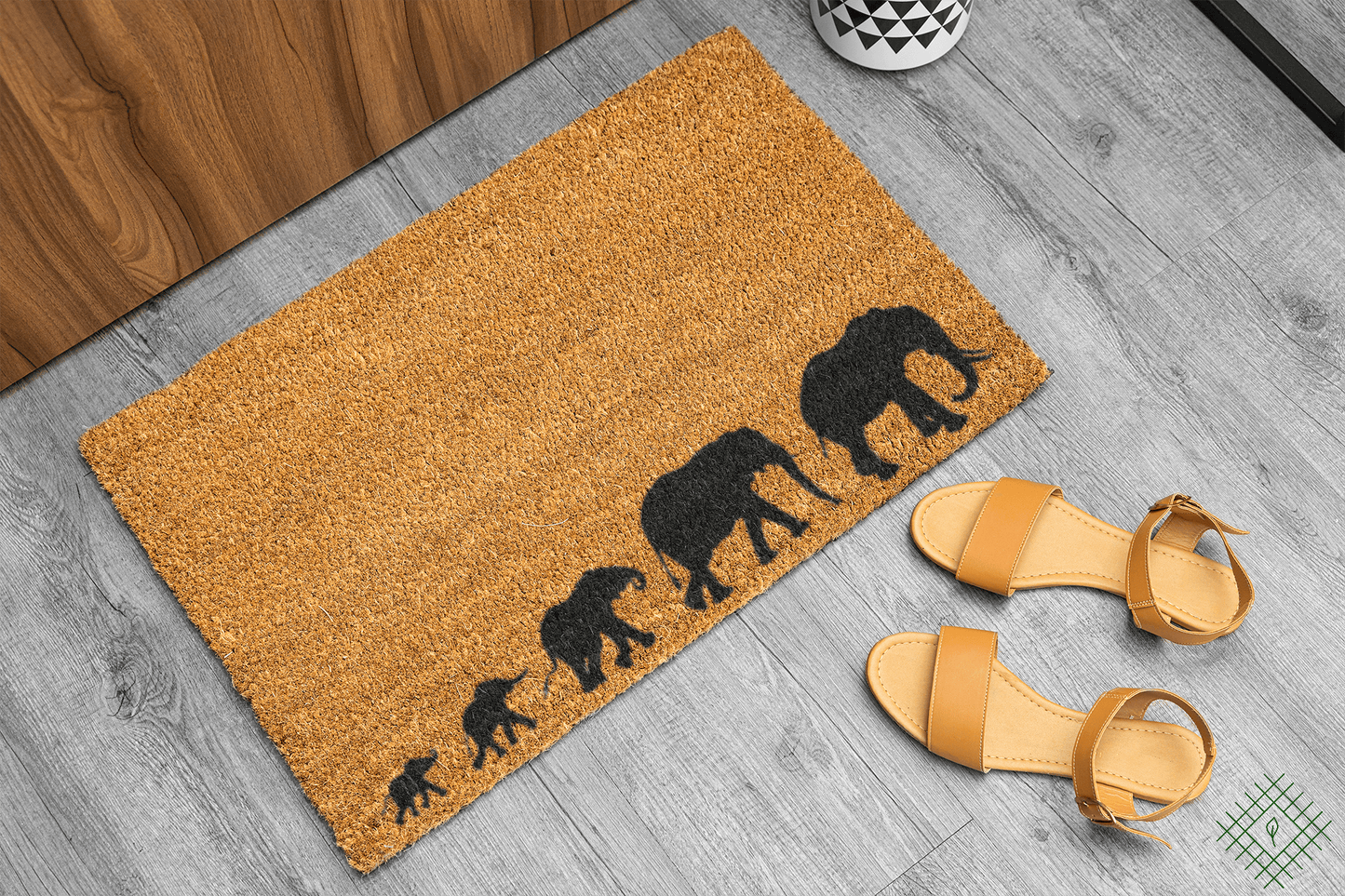Personalized coir doormat handmade by Matnifique.