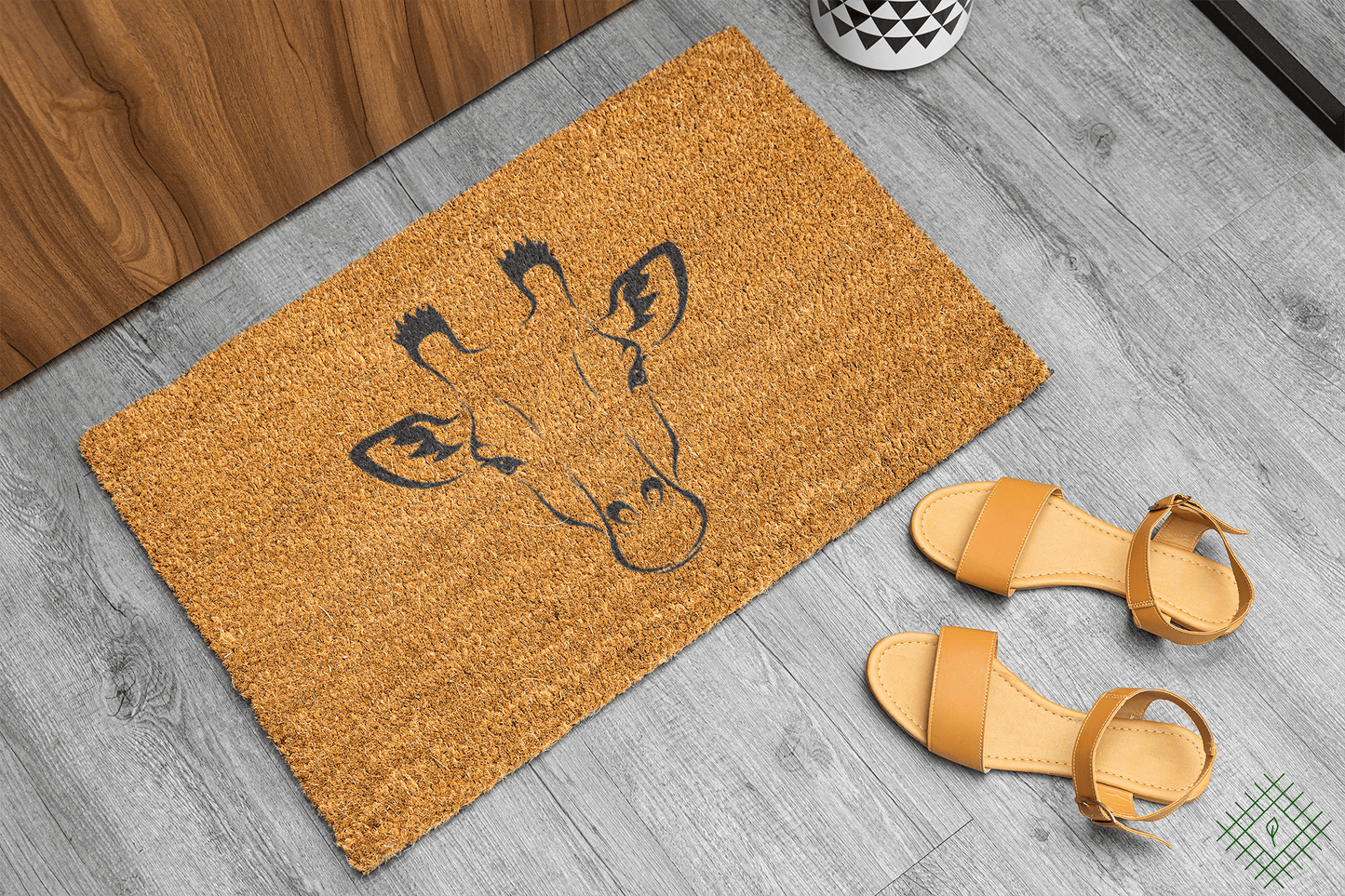 Personalized coir doormat handmade by Matnifique.