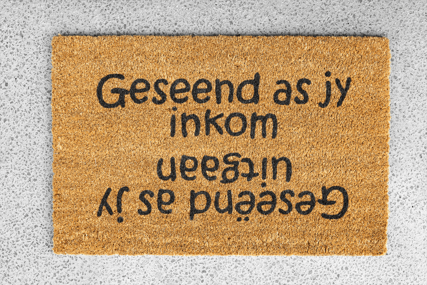 Personalized coir doormat handmade by Matnifique.