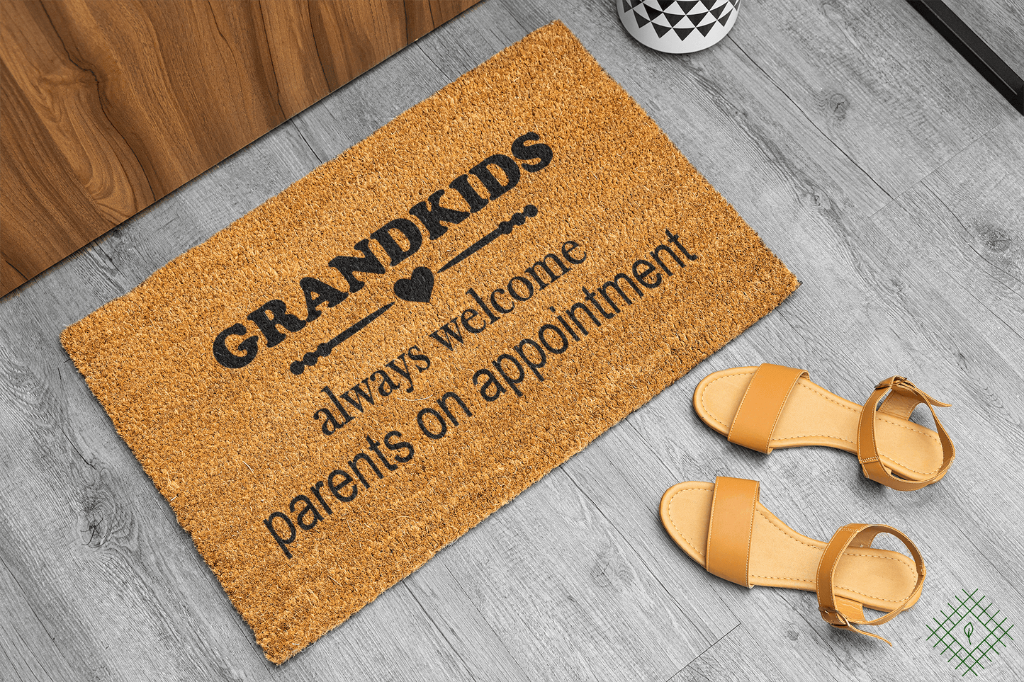 Personalized coir doormat handmade by Matnifique.