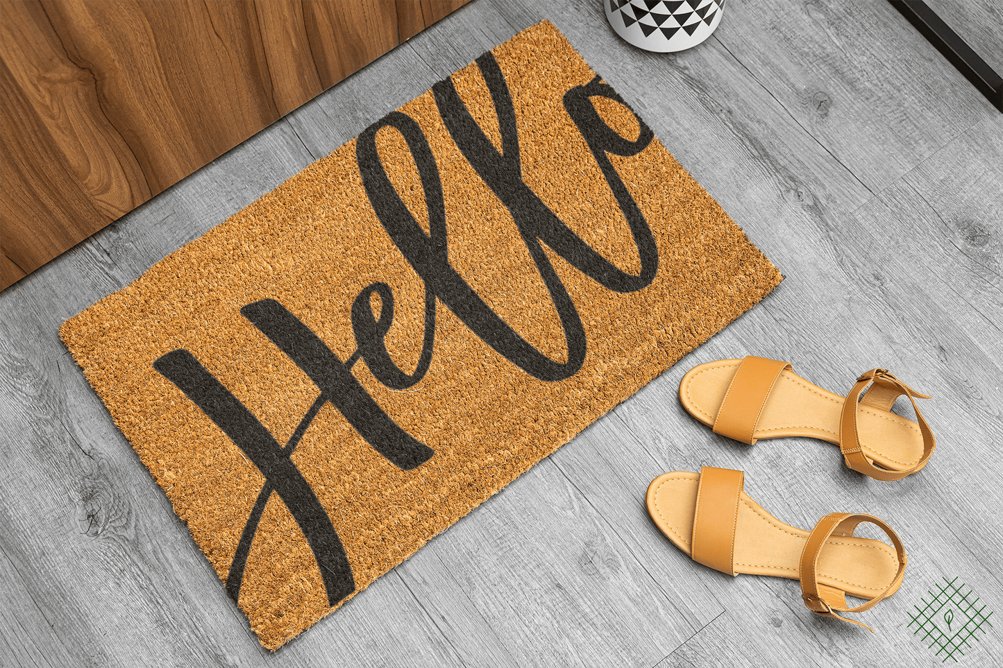 Personalized coir doormat handmade by Matnifique.