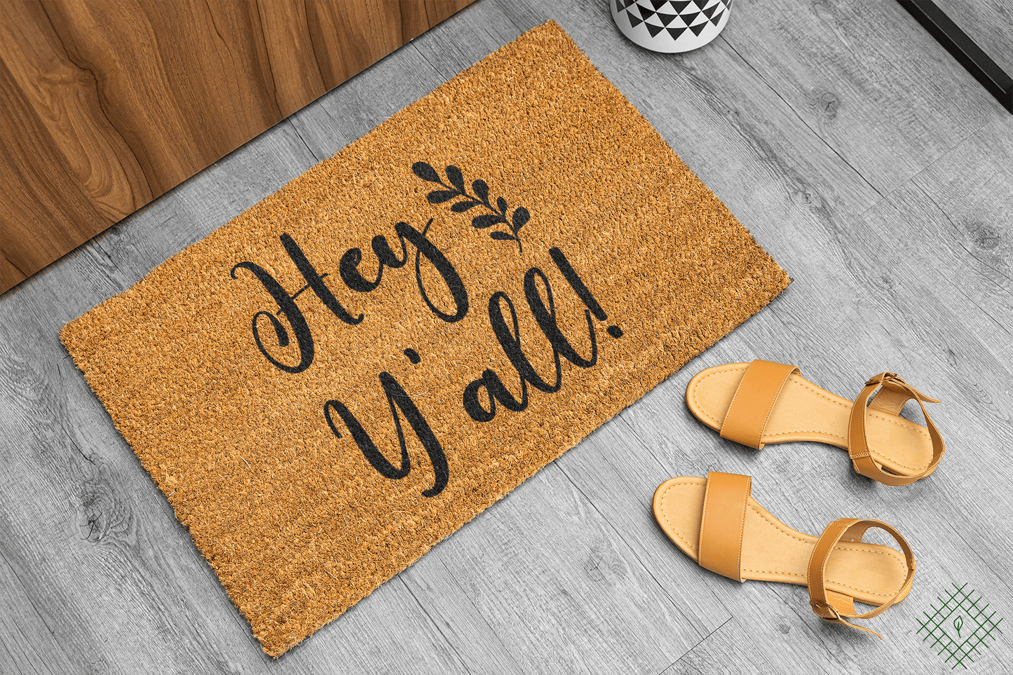 Personalized coir doormat handmade by Matnifique.