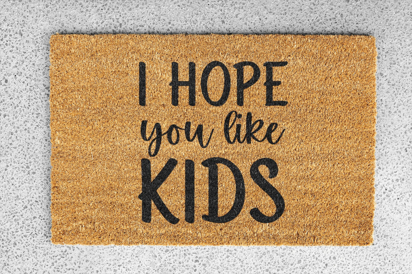 Personalized coir doormat handmade by Matnifique.