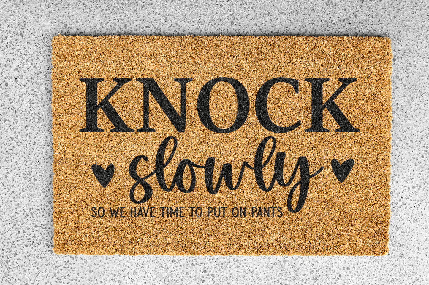 Personalized coir doormat handmade by Matnifique.