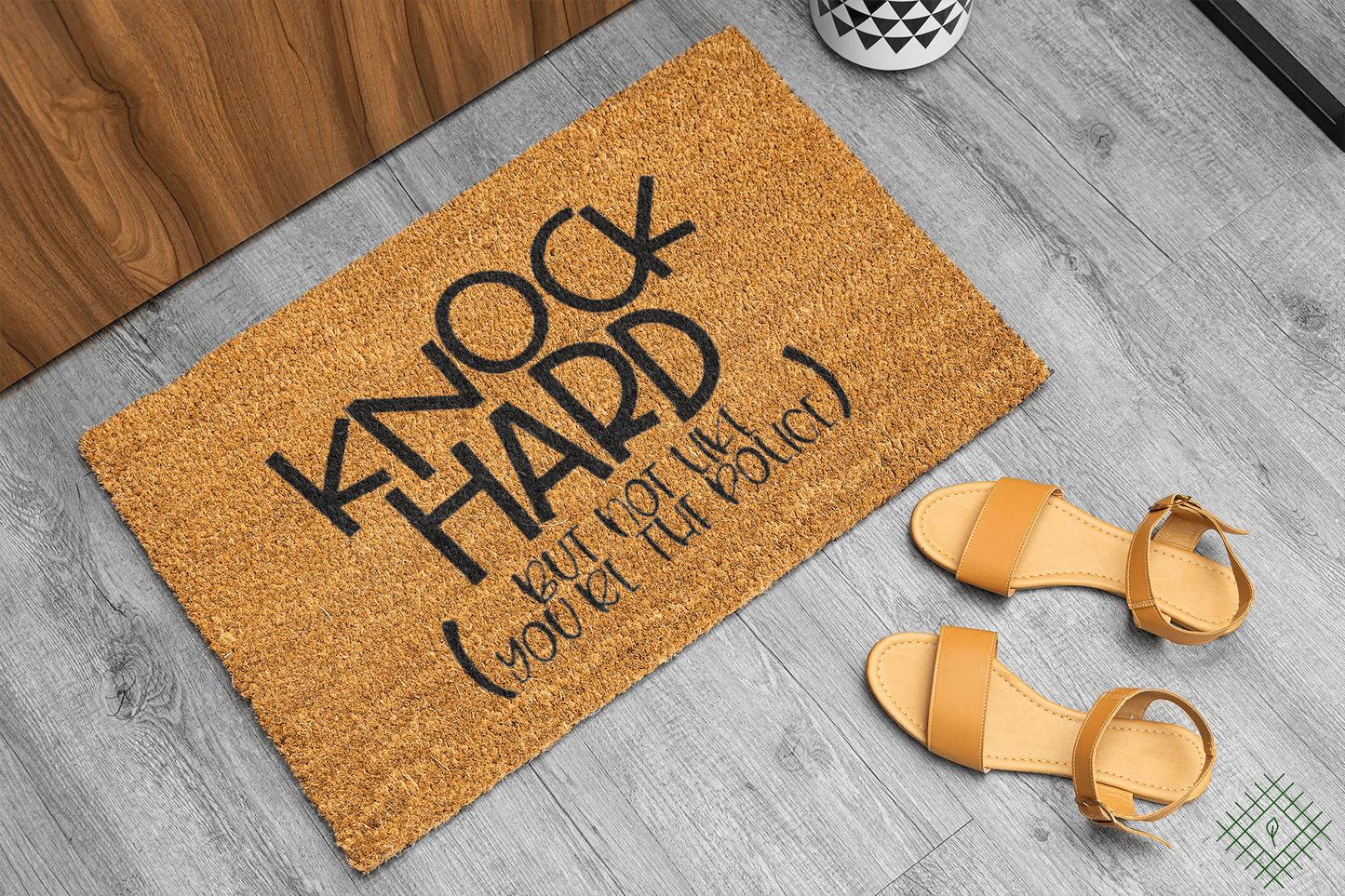 Personalized coir doormat handmade by Matnifique.