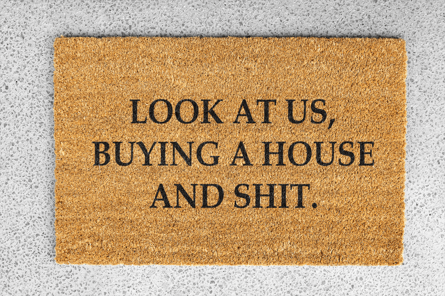 Personalized coir doormat handmade by Matnifique.