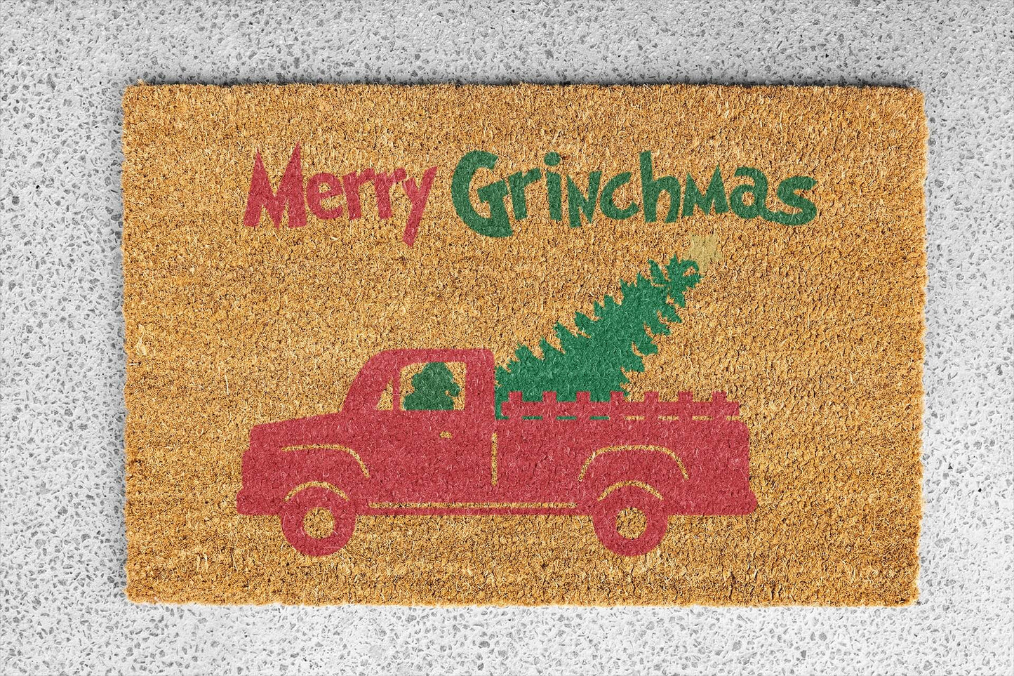 Personalized coir doormat handmade by Matnifique.