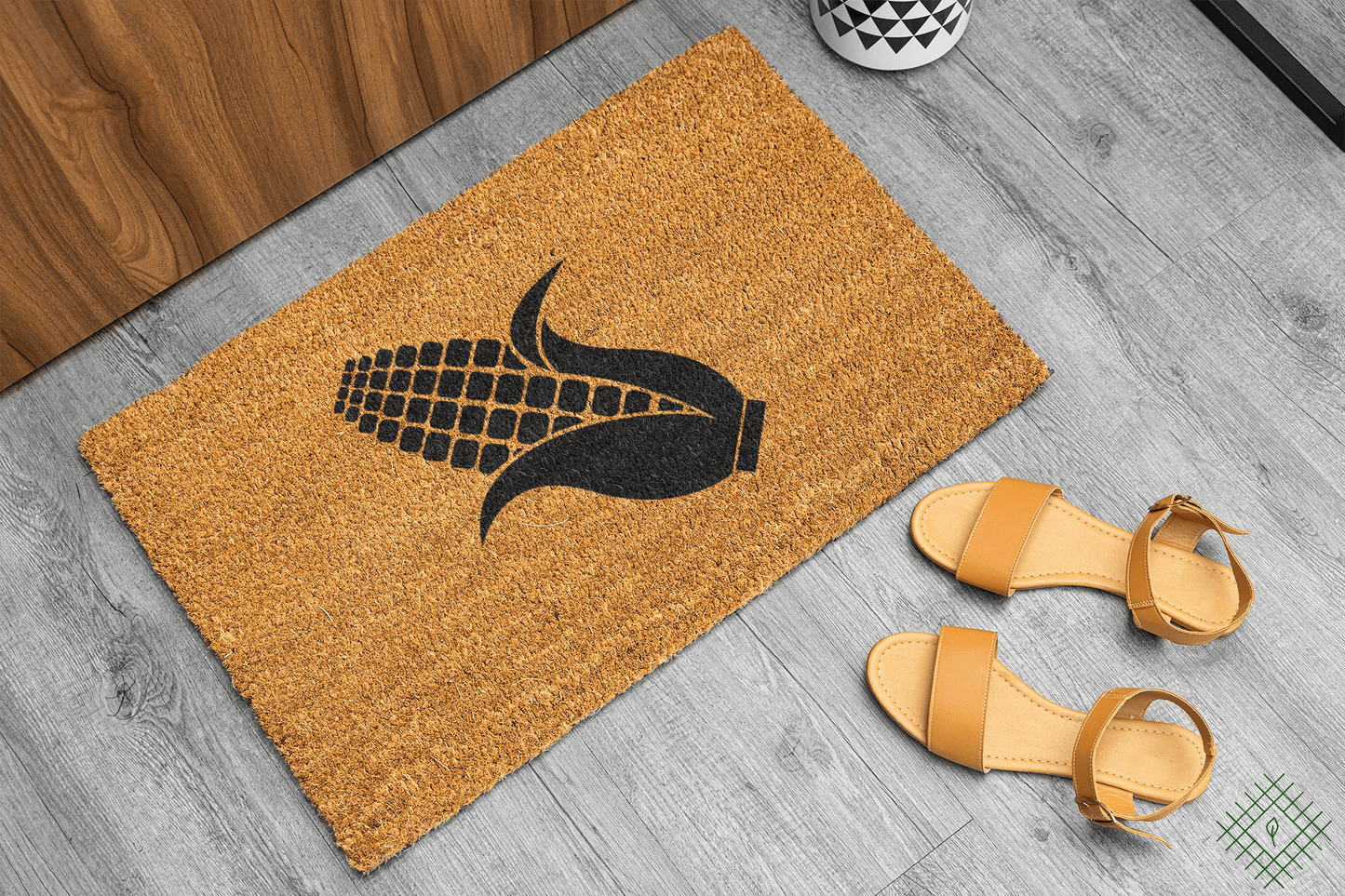 Personalized coir doormat handmade by Matnifique.