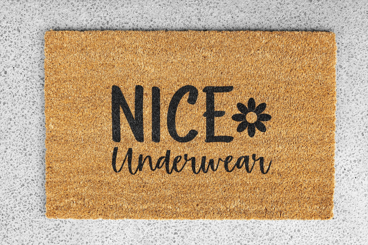 Personalized coir doormat handmade by Matnifique.