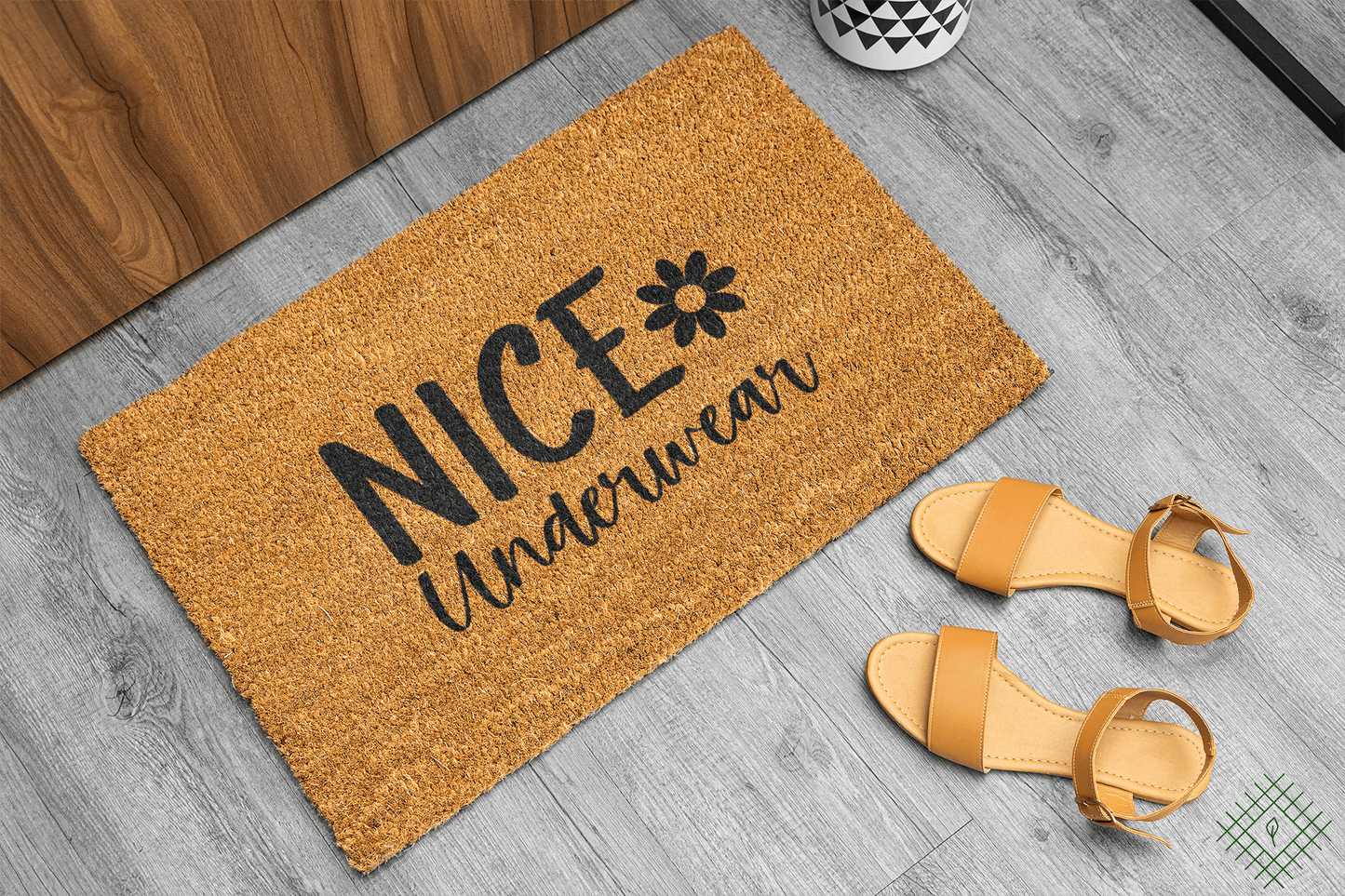 Personalized coir doormat handmade by Matnifique.