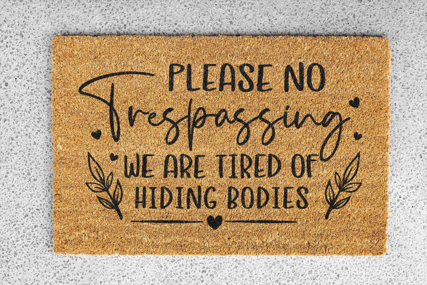 Personalized coir doormat handmade by Matnifique.