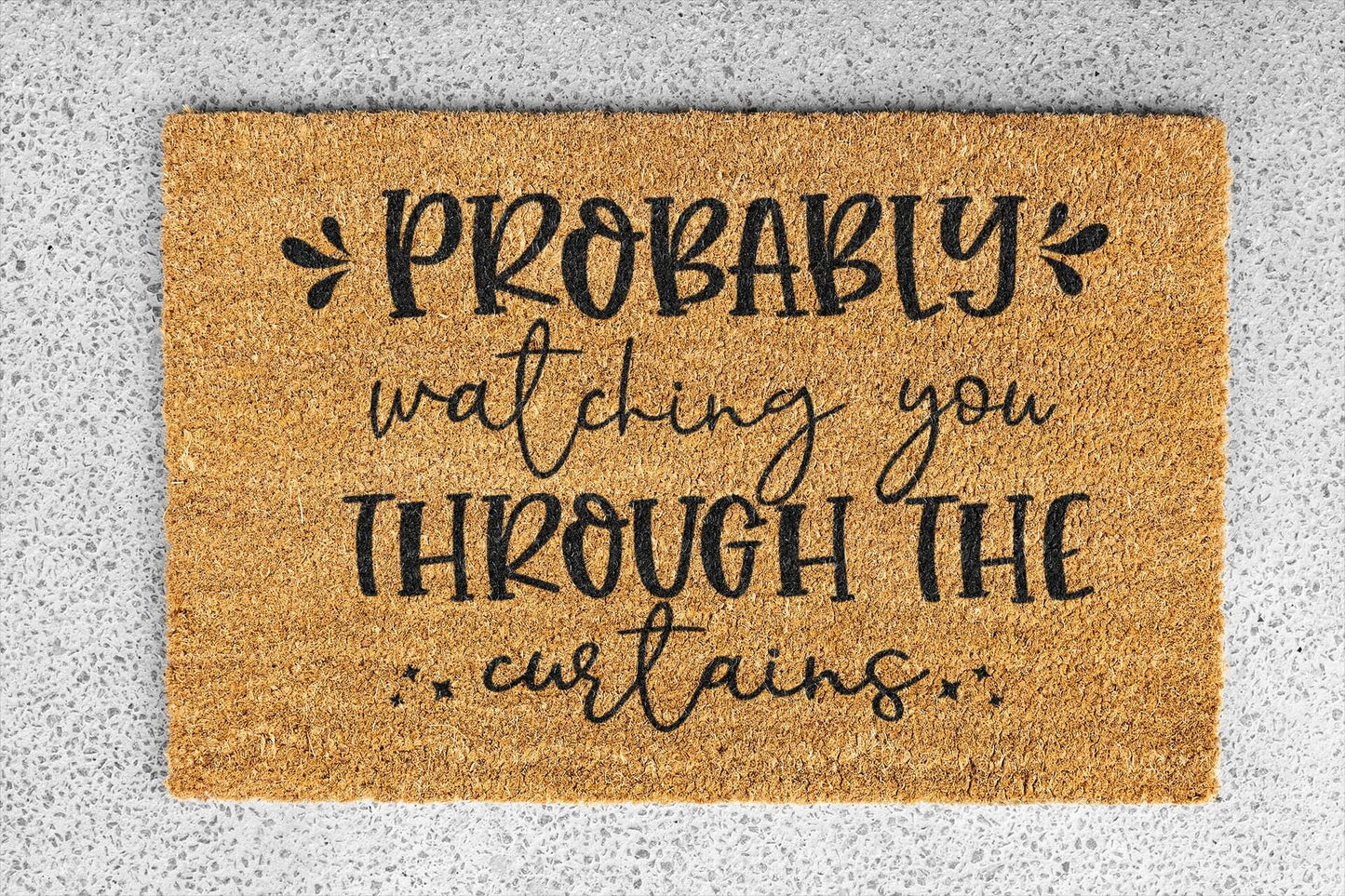 Personalized coir doormat handmade by Matnifique.