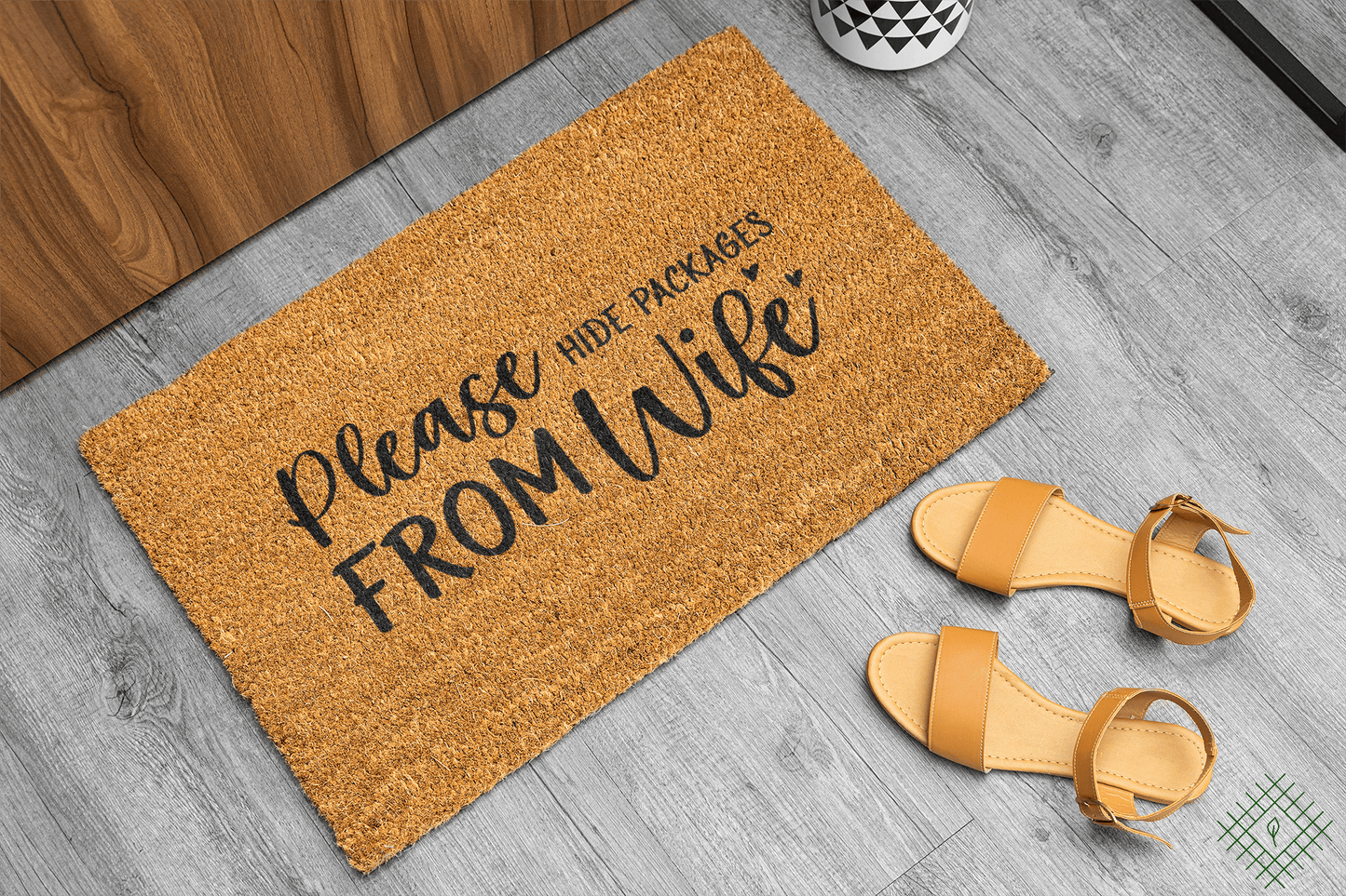 Personalized coir doormat handmade by Matnifique.