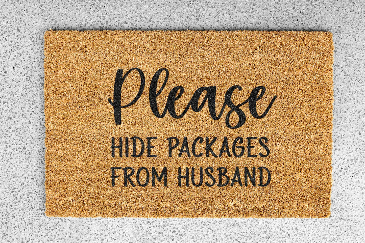 Personalized coir doormat handmade by Matnifique.