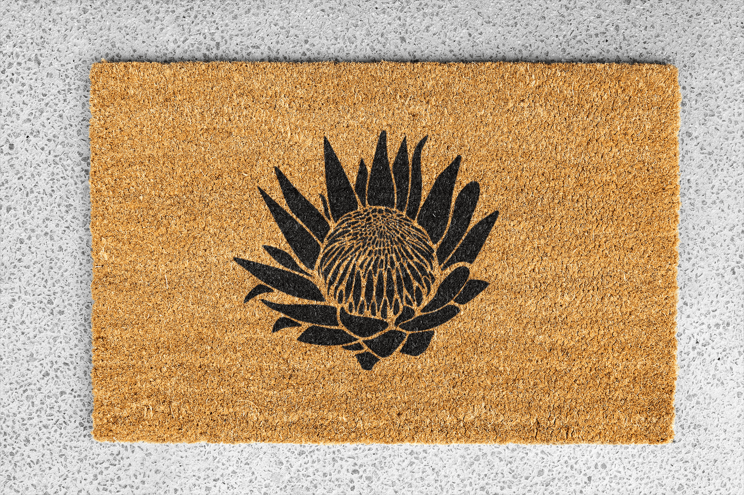 Personalized coir doormat handmade by Matnifique.