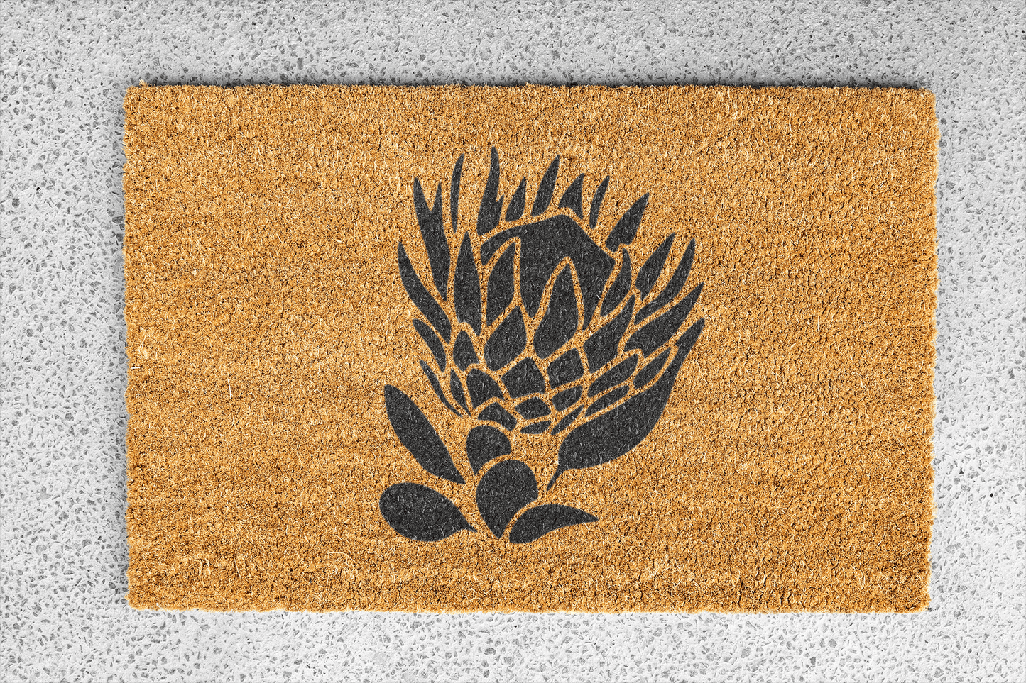 Personalized coir doormat handmade by Matnifique.