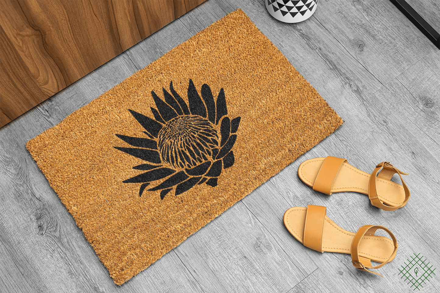 Personalized coir doormat handmade by Matnifique.