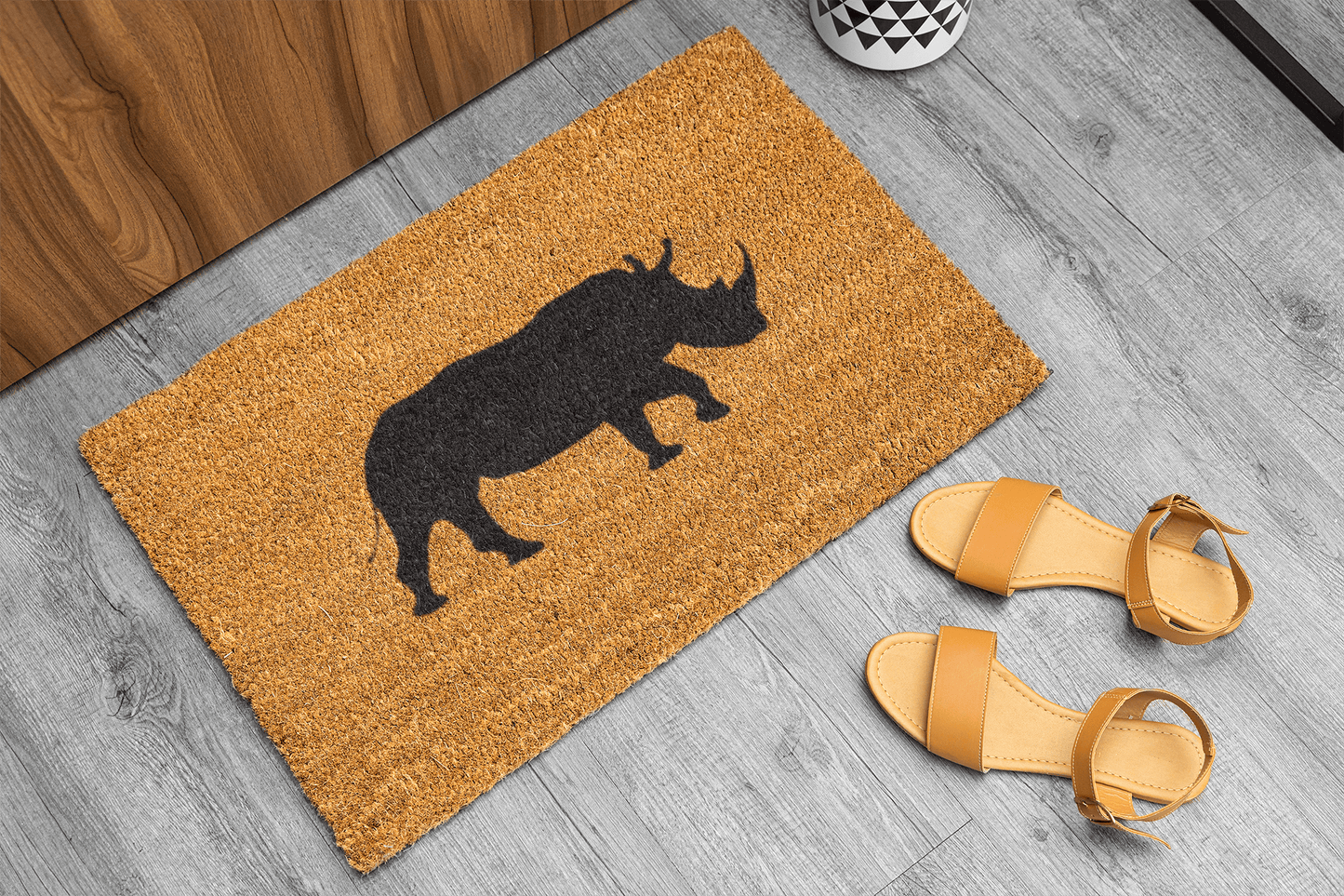 Personalized coir doormat handmade by Matnifique.