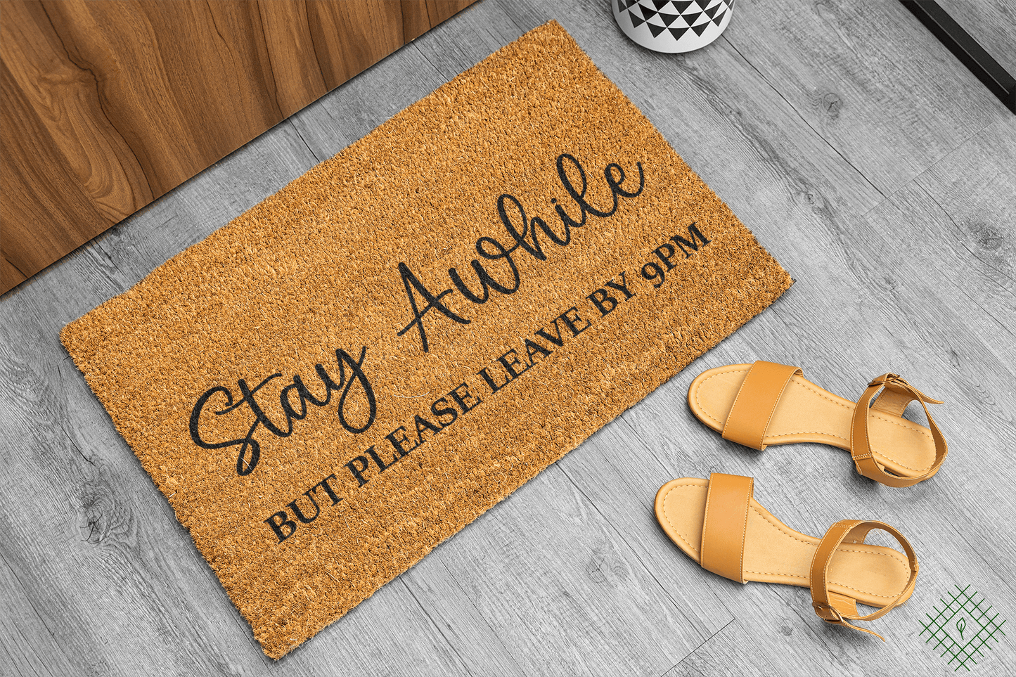 Personalized coir doormat handmade by Matnifique.