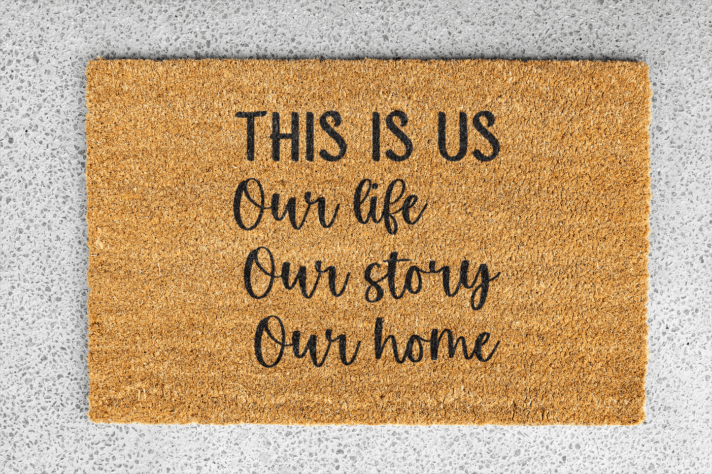 Personalized coir doormat handmade by Matnifique.