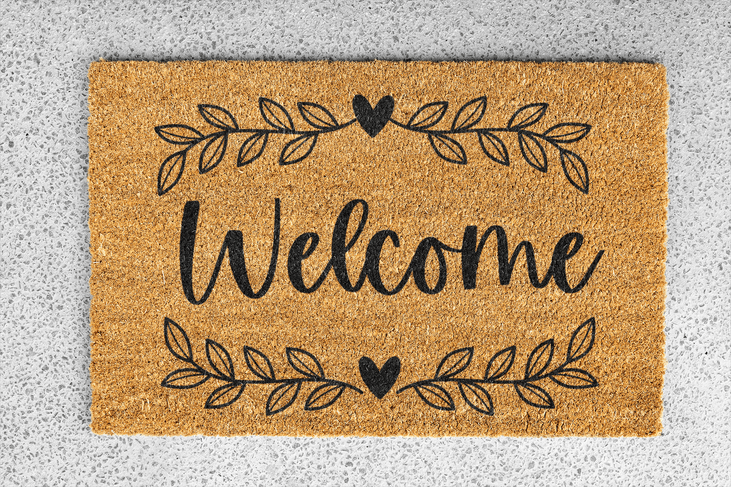 Personalized coir doormat handmade by Matnifique.