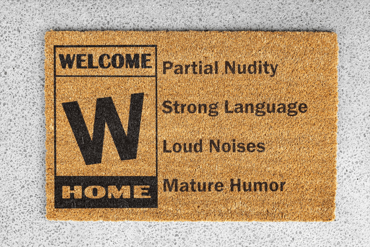 Personalized coir doormat handmade by Matnifique.