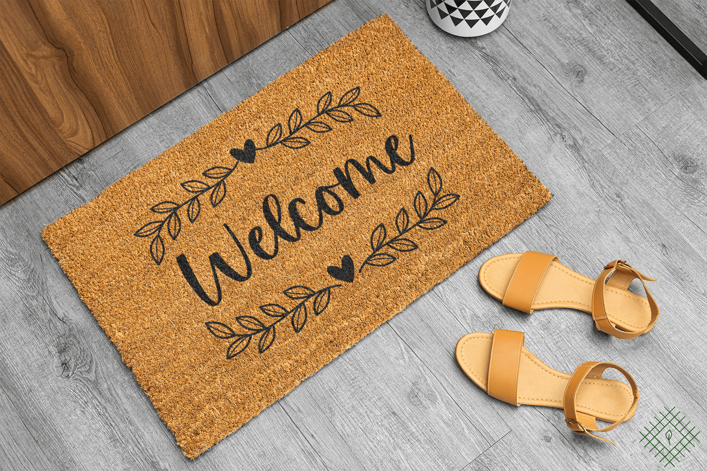 Personalized coir doormat handmade by Matnifique.
