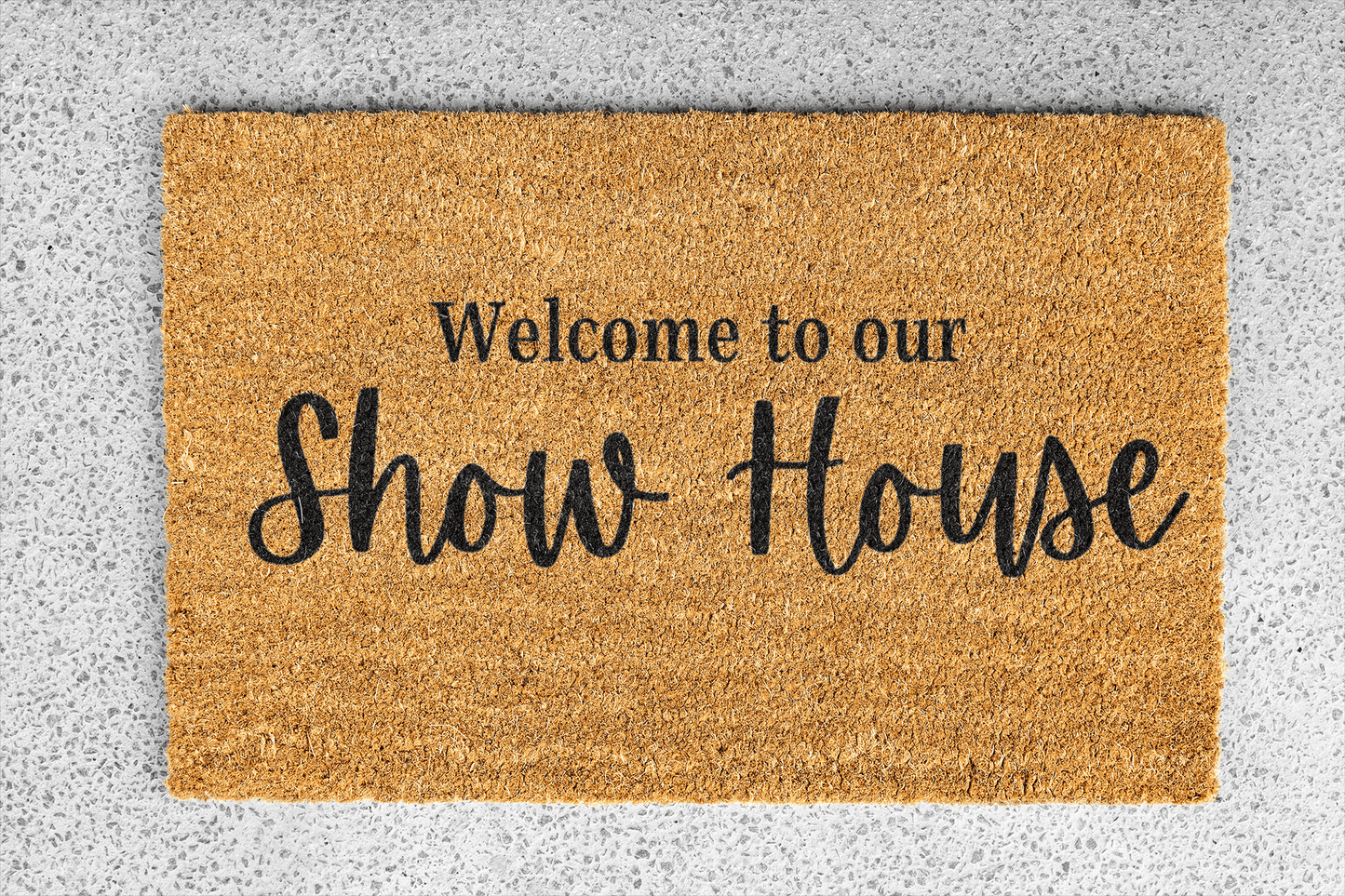 Personalized coir doormat handmade by Matnifique.