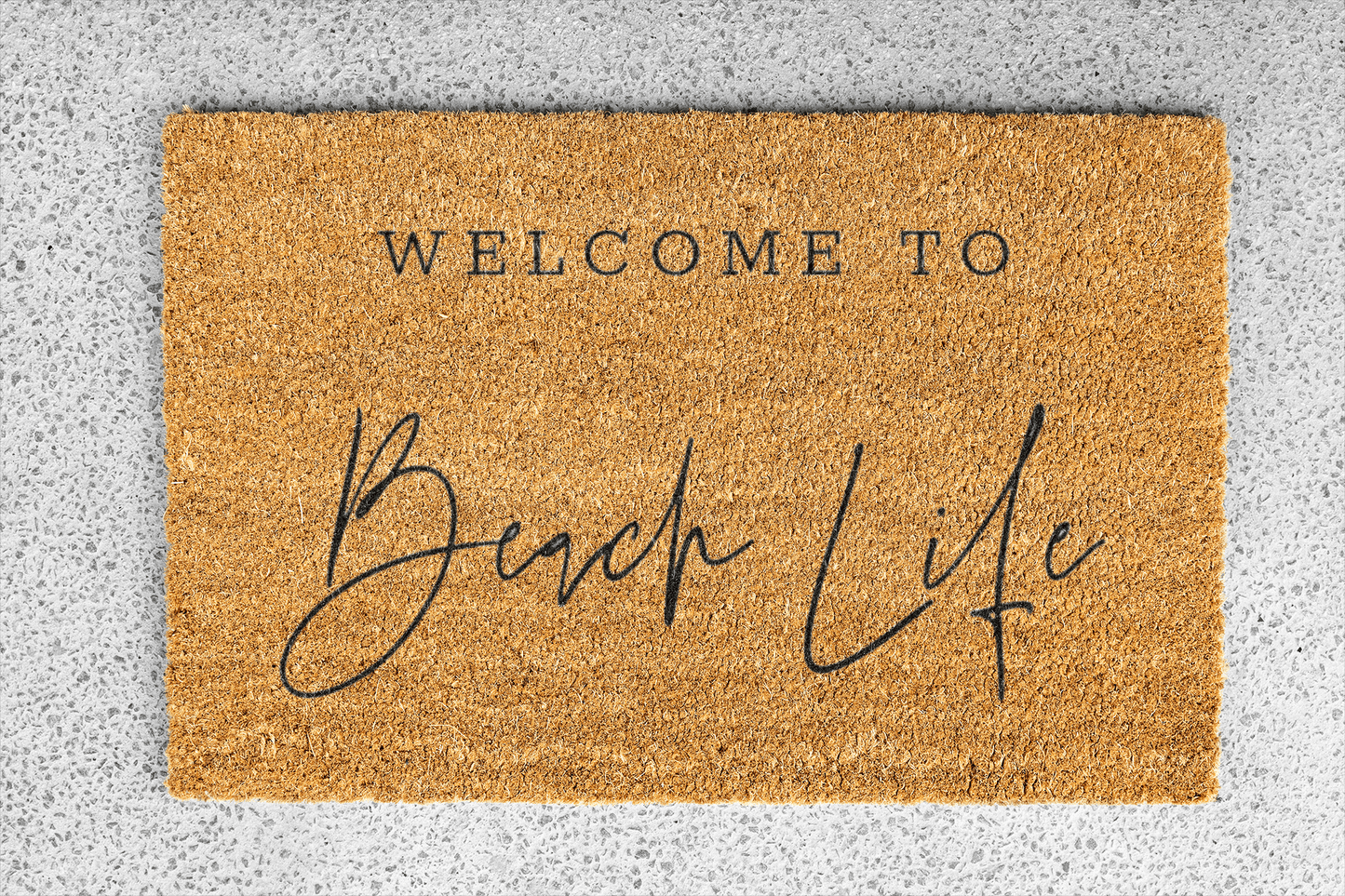 Personalized coir doormat handmade by Matnifique.