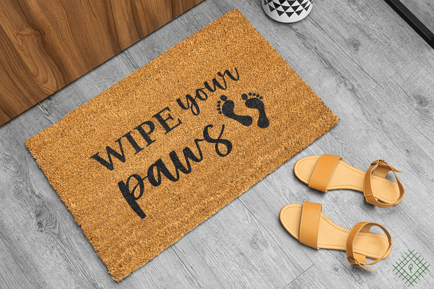 Personalized coir doormat handmade by Matnifique.