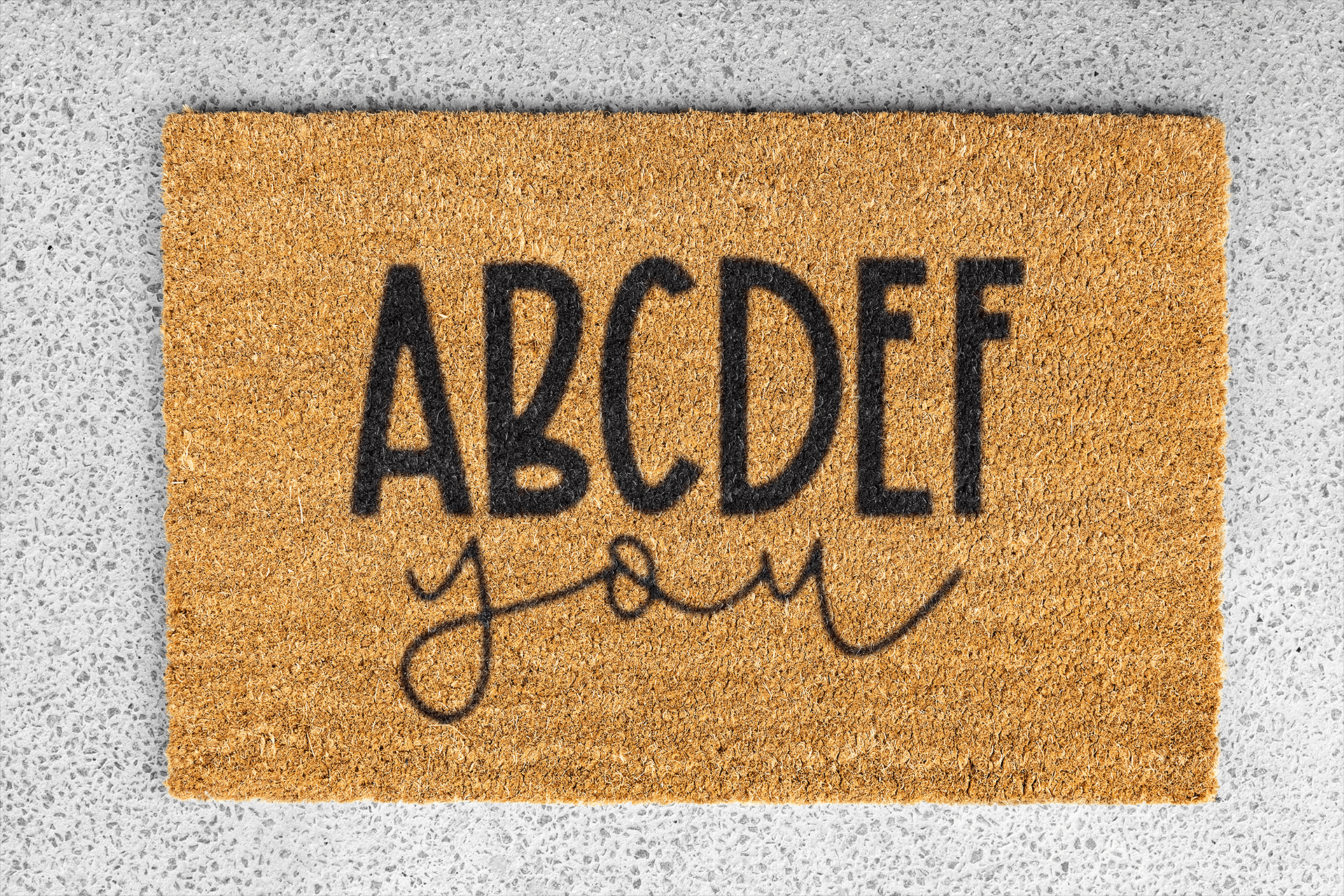 Personalized coir doormat handmade by Matnifique.