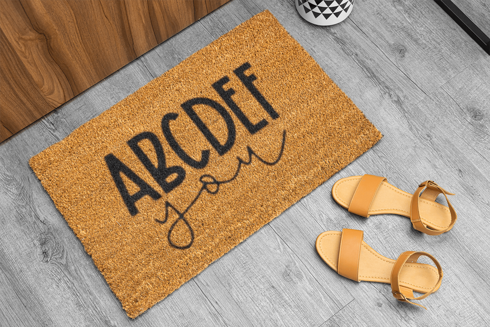 Personalized coir doormat handmade by Matnifique.