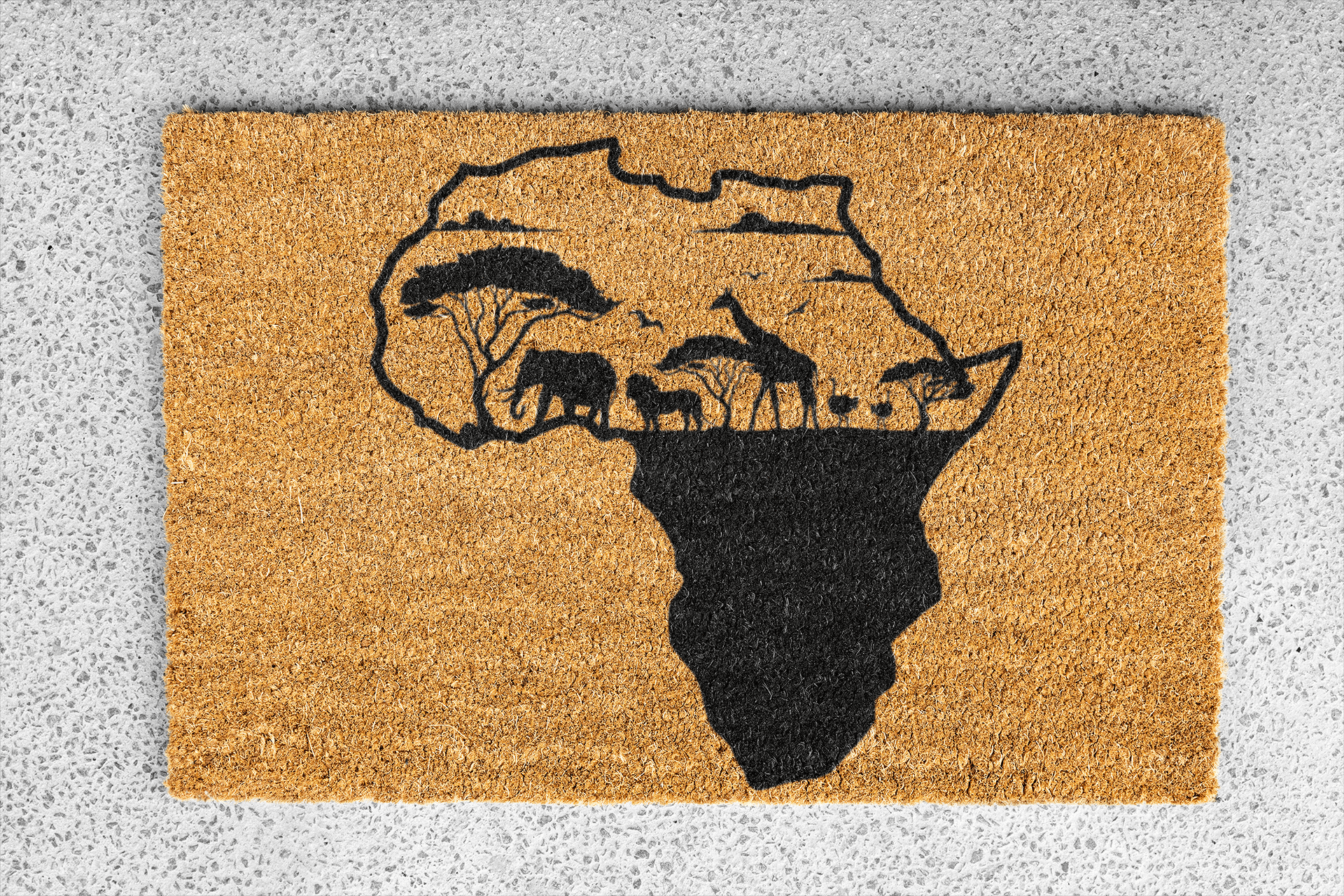 Personalized coir doormat handmade by Matnifique.