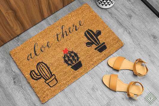 Personalized coir doormat handmade by Matnifique.