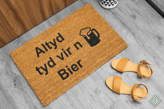 Personalized coir doormat handmade by Matnifique.