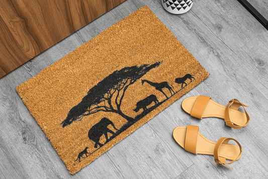 Personalized coir doormat handmade by Matnifique.