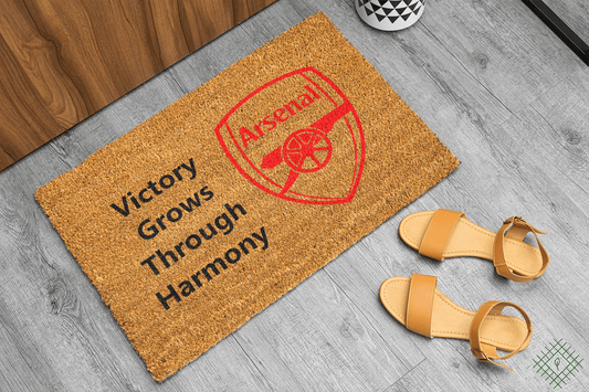 Personalized coir doormat handmade by Matnifique.